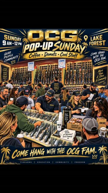 OCG POP-UP SUNDAY — FIRST OF ITS KIND
Come one, come all — OCG fam, show us some love and support.
Most of our OCG family already knows this, but we work hard around here — and some of us work seven days a week making this place as great as it can be. On Sundays, we’re usually here anyway, putting in work from 6 AM to 12 PM.
This time, we thought… why not open the doors and invite the OCG family in?
So here’s the deal:
We’ll be working from 6 AM to 9 AM, and then from 9 AM to 12 PM we’re opening up for a special OCG Pop-Up Sunday.
Come through, grab some coffee and donuts, hang out with the crew, let off some steam, check out some cool stuff, and head into the new week with a smile on your face.
And hey — maybe it’ll feel even better knowing there’s some cool stuff waiting to be picked up in ten days.
OCG fam, we love you, we appreciate you, and we value you.
You help make this place what it is, and we can’t wait to see you.
Sunday | 9 AM – 12 PM
OC Guns – Lake Forest
Coffee • Donuts • Cool Stuff
We look forward to seeing y’all.
OC Guns in Lake Forest — the place to be. See you soon.
#WeAreOCG ##OCGFAMILY #veteranowned #localgunshop